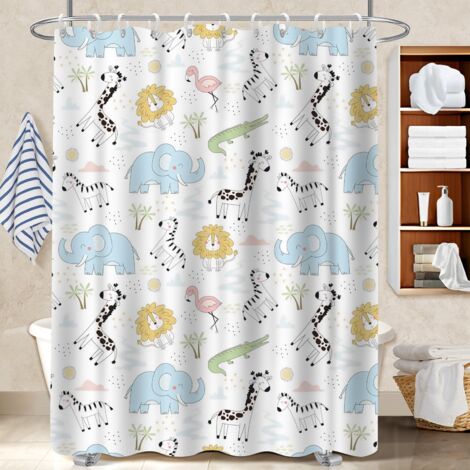 Rideau de bain en polyester 180x180 antifongique cache baignoire pour maison de vacances au bord de la mer (1/5)