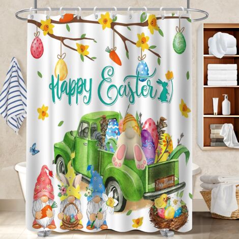 Rideau de douche tissu polyester 180x180 design housse de baignoire pour cabine de douche (1/5)