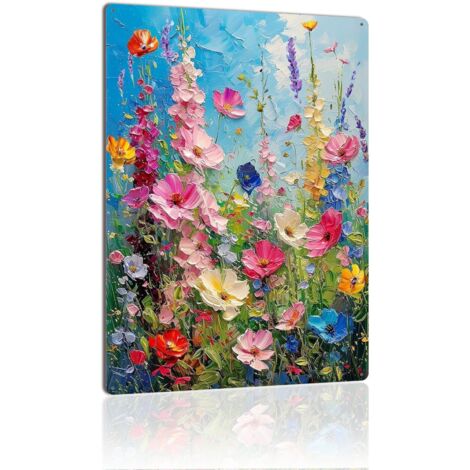 Plaque Métallique Décorative Vintage pour Jardin de Thym Noir, Fragrance Intense et Style Rétro 30x20 cm. (1/5)