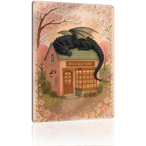Plaque en Métal Rétro Décorative pour Café de la Rue Animée, Ambience Vivante et Gaieté 30x20 cm. (1/5)