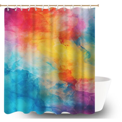 Rideau de bain en polyester 180x180 imprimé séparation douche pour une petite salle de bain (1/5)