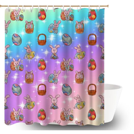 Rideau de bain imprimé polyester 180x180 avec 12 œillets séparation douche pour célibataire actif (1/5)