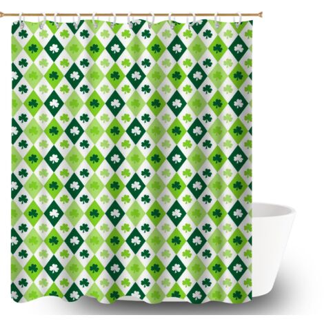 Ensemble rideau de douche polyester avec anneaux 180x180 artistique séparation douche pour salle de bain avec baignoire (1/5)