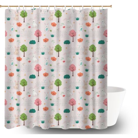 Rideau de douche en polyester 180x180 tendance protection douche pour salle de bain avec douche à l’italienne (1/5)