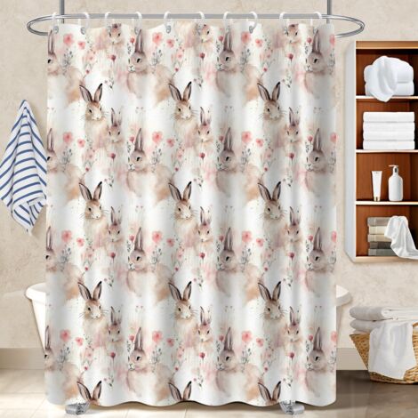 Voile de douche fluide en polyester 180x180 léger cache baignoire pour idéal location saisonnière (1/5)
