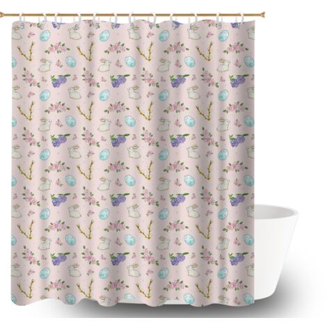 Rideau douche polyester 180x180 imprimé rideau séchage rapide pour décoration salle de bain (1/5)