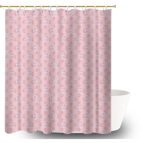 Rideau de bain imprimé polyester 180x180 imperméable rideau imperméable pour salle de bain d’amis (1/5)