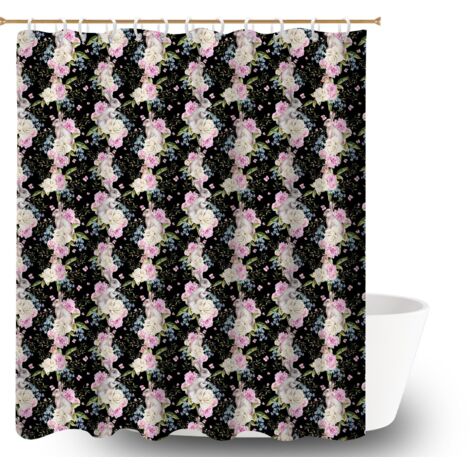 Rideau de bain imprimé polyester 180x180 souple et fluide bâche polyester douche pour salon de coiffure (1/5)