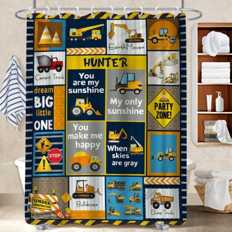 Rideau de douche imperméable en polyester 180x180 naturel bâche de douche pour mur irrégulier (1/5)