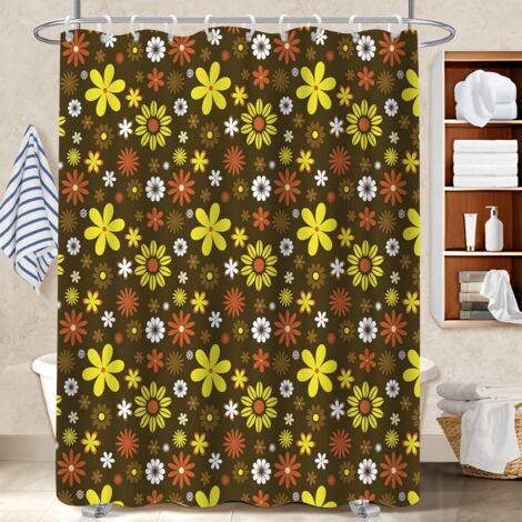 Rideau de bain imprimé polyester 180x180 aéré housse de baignoire pour préparer la maison avant l’arrivée d’invités (1/5)