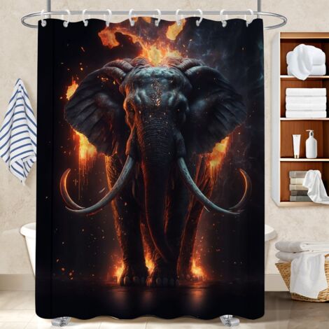 Rideau polyester pour douche 180x180 Élégant rideau étanche pour les amateurs de déco (1/5)
