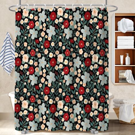 Rideau de bain imprimé polyester 180x180 léger bâche de douche pour personne à mobilité réduite (1/5)