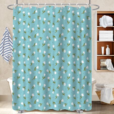 Rideau de douche imperméable en polyester 180x180 naturel bâche polyester douche pour salle de bain (1/5)