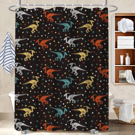 Rideau de bain imprimé polyester 180x180 avec œillets cache baignoire pour délimiter l’espace dans une salle de bain ouverte (1/5)