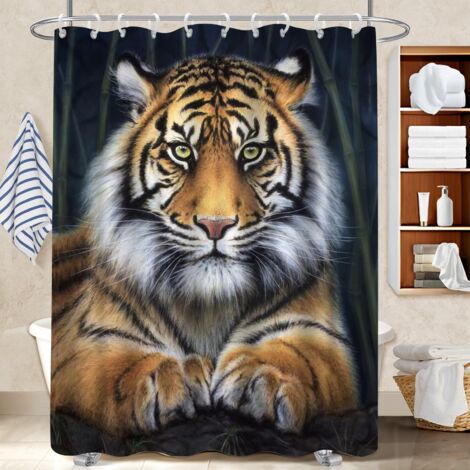 Rideau de bain en polyester 180x180 pratique cache baignoire pour famille nombreuse (1/5)