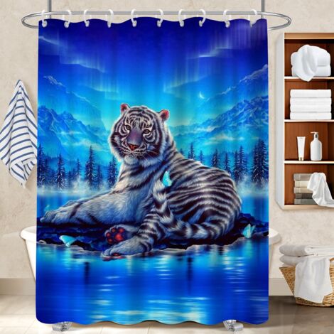 Rideau douche polyester 180x180 tendance séparation douche pour décoration salle de bain (1/5)