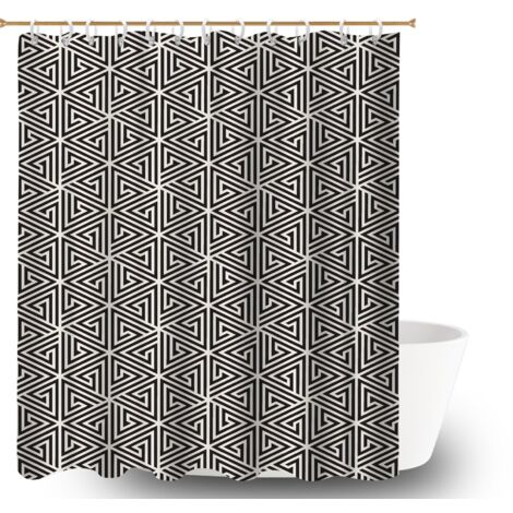 Rideau de douche tissu polyester 180x180 bordure lestée rideau étanche pour une déco unique (1/5)
