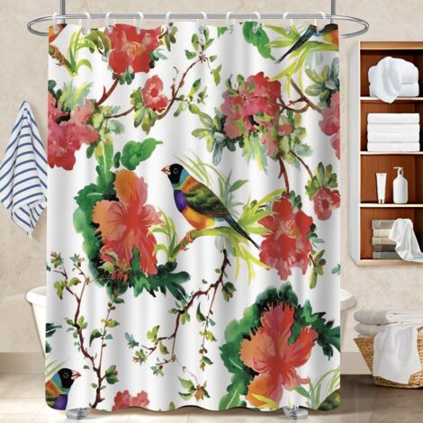 Rideau de douche 180x180 avec motif polyester pour salle de bain pour une déco d’hiver réconfortante (1/5)