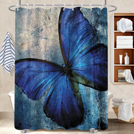 Rideau douche imperméable polyester 180x180 Évasion voile de douche pour cacher un carrelage un peu vieillot (1/5)