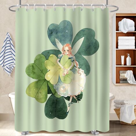 Rideau de douche en polyester 180x180 séchage rapide séparation douche pour jeune couple emménageant (1/5)