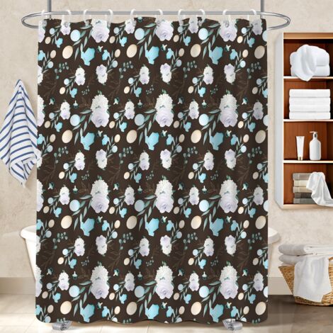 Voile de douche polyester 180x180 décoratif rideau imperméable pour un moment de détente absolue (1/5)