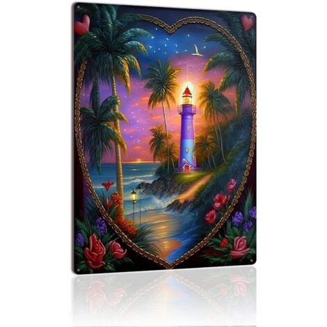 Plaque Métallique Décorative Rétro pour Bar de Plage Urbain, Style Moderne et Détente 30x20 cm. (1/5)