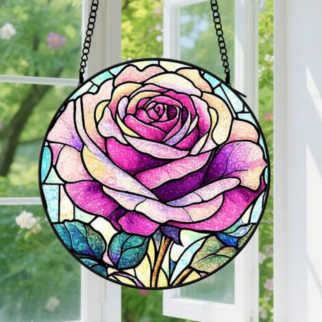 20cm Suspension décorative vitrale pour fenêtre, pour salon cosy, cadeau pour amateur de confort (1/5)