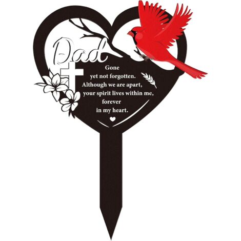 Décorations funéraires pour un père au cimetière - Plaques commémoratives cardinales pour les tombes humaines, à planter dans le jardin ou la cour.
