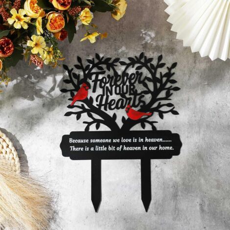 Décorations funéraires de cardinal pour cimetière, piquets commémoratifs, décorations funéraires en métal, plaques commémoratives de cardinaux
