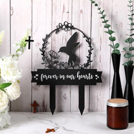 Piquets commémoratifs, décorations de cimetière, stèle funéraire colibri, plaques commémoratives, cadeau pour la perte d'un père ou d'une mère (1/5)