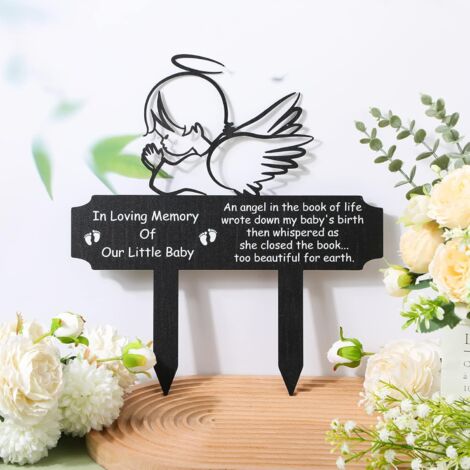 Piquets commémoratifs pour tombe, style bébé, en métal, décorations de cimetière et de jardin. (1/5)