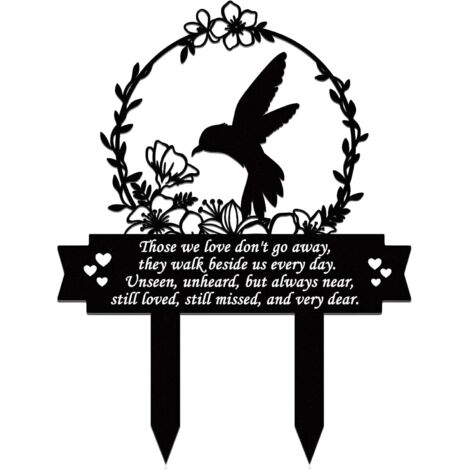 Piquets commémoratifs, décorations de cimetière, stèle funéraire colibri, plaques commémoratives, cadeau pour la perte d'un père ou d'une mère (1/5)