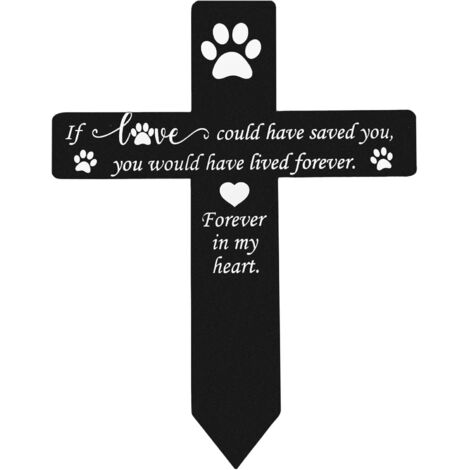 Croix commémorative pour chien, souvenir d'un animal de compagnie, plaque commémorative en métal étanche pour l'extérieur, décoration de jardin. (1/5)