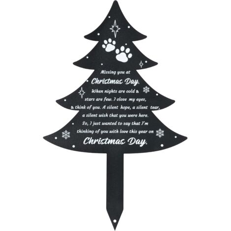 Décorations de Noël pour cimetière - Plaques commémoratives en métal pour animaux de compagnie, panneau décoratif pour sépulture en souvenir d'animaux (1/5)