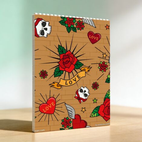 Cadre photo en blocs, cadeau pour couple (1/5)