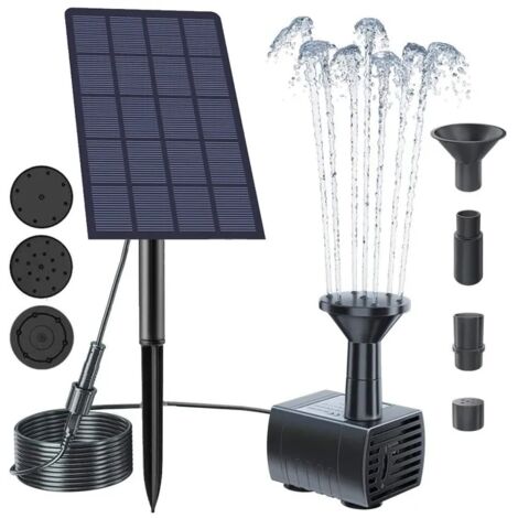 Fontaine solaire de jardin 5V 2,5W – Pompe avec piquet – Pour bassin, bain d’oiseaux et décoration de jardin extérieur (1/5)