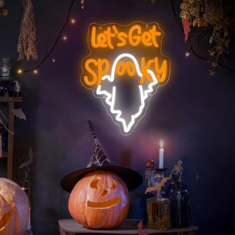 Enseignes lumineuses néon « Faisons peur », néon Halloween, néon fantôme pour murale, idéale pour cuisine, bar, chambre (1/5)