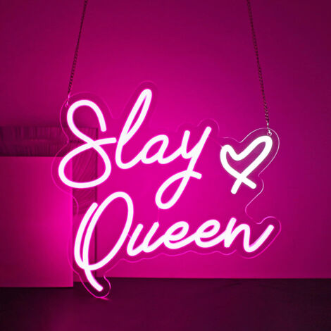 Enseigne néon « Slay Queen », enseigne lumineuse LED pour chambre, murale pour la maison, club, fête, bar ou boutique – Alimentation USB (1/5)