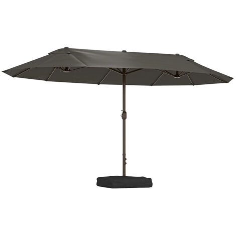 Parasol de terrasse rectangulaire 4,6×2,7×2,4 m – Système à manivelle – Parasol extérieur pour balcon et piscine – Couleur grise (1/5)