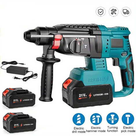 Marteau perforateur rotatif sans fil 27mm SDS-Plus Brushless Makita 18V kit professionnel 3 modes avec 2 batteries lithium (1/5)