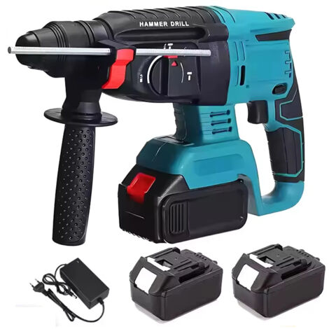 Marteau perforateur rotatif sans fil 26mm SDS-Plus Brushless Makita 18V outil 3 fonctions avec 2 batteries lithium haute autonomie (1/5)