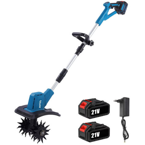 Motobineuse sans fil pour jardin et agriculture, outil électrique multifonction de culture du sol, largeur 23 cm, profondeur 17 cm, vitesse 360 tr/min pour entretien du terrain (1/5)