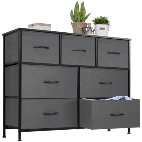 Commode pour chambre – 7 tiroirs en tissu, organisateur de rangement pour vêtements, meuble de salon ou vitrine (1/5)