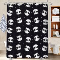 Ensemble rideau de douche polyester avec anneaux 180x180 esthétique rideau séchage rapide pour loft industriel