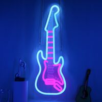 Néon Guitare Électrique, intensité variable, alimenté par USB. Convient aux chambres, salons, espaces masculins et studios de musique. Un cadeau parfait pour les guitaristes, les passionnés de guitare