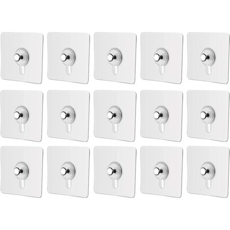 Lot de 50 crochets auto-adhésifs invisibles, muraux, robustes, pour cintres et vêtements (1/5)