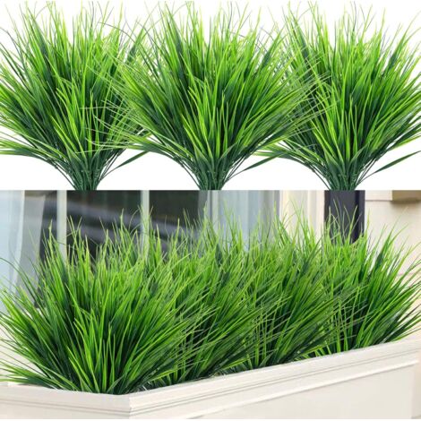Lot de 8 herbes artificielles décoratives, accessoires pour jardin ou intérieur (1/5)