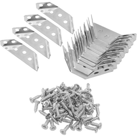 Lot de 20 connecteurs d’angle universels en acier inoxydable avec vis – Meubles, étagères, tables (1/5)
