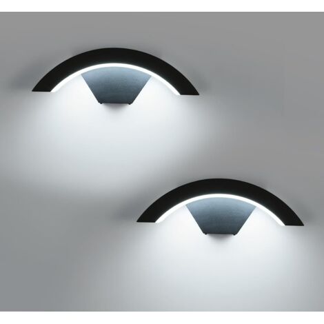 Lot de 2 appliques murales LED 24W aluminium, IP65, blanc froid 6000K – Jardin & Terrasse (1/5)