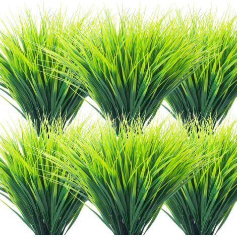 Lot de 16 herbes artificielles résistantes aux UV, décoration pour cadre de fenêtre ou jardin (1/5)